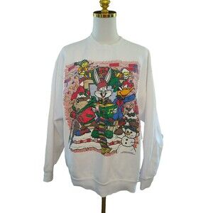 1994 Warner Brothers  Looney Tunes Christmas Sweatshirt Murina Activewear USA XL